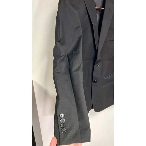 Linea Uomo Mens Black Square  Pattern 2-Button Front Blazer Sports Coat Size 36R - Picture 2 of 14